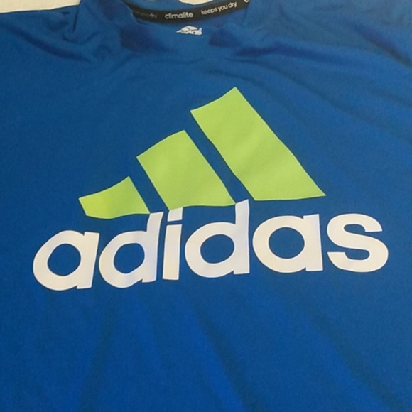 Boys blue Adidas tee - Picture 3 of 4